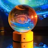 3D Galaxy Crystal Ball Children Night Light with Color LED Light Base Decoration Creative Gift Christmas Birthday Classmate Luminous Crystal Ball