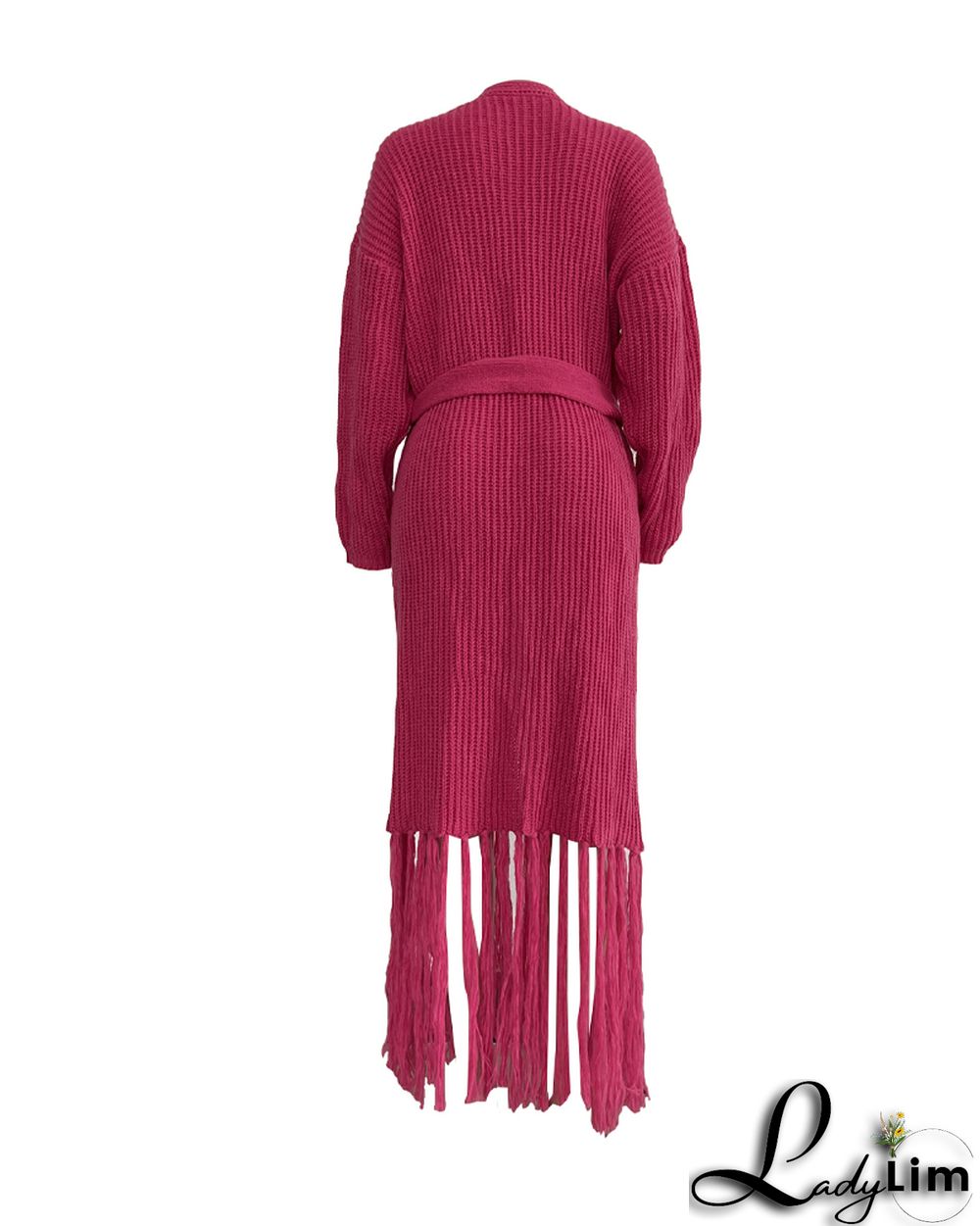 Women Long Sleeve Fringe Cardigan Sweater