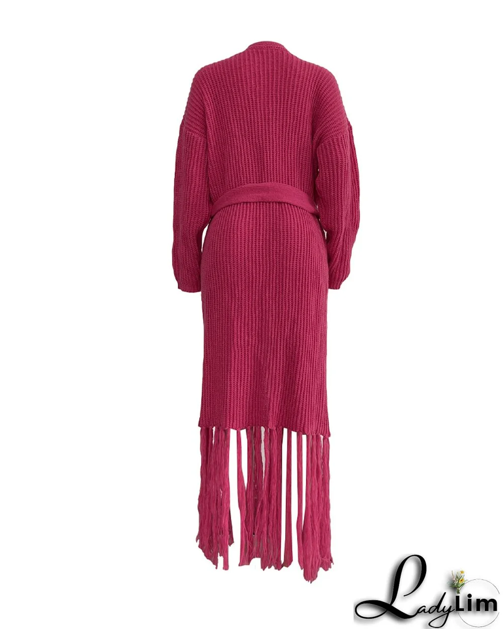 Women Long Sleeve Fringe Cardigan Sweater