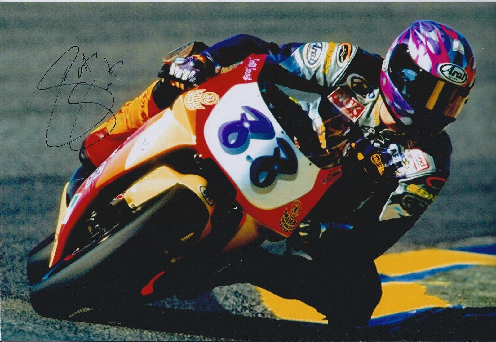 Scott SMART SIGNED HONDA 12x8 Photo Poster painting AFTAL COA Autograph Superbikes