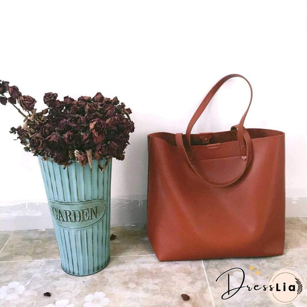 Brown Leather Womens Tote Bags School Handbags