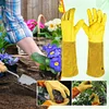 1 Pair Long Thorn Proof Rose Pruning Gloves Leather Garden Gloves for Women Men