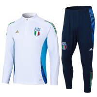 2024 Italy Half-Pull Training Suit Football Jersey Set Thai Quality