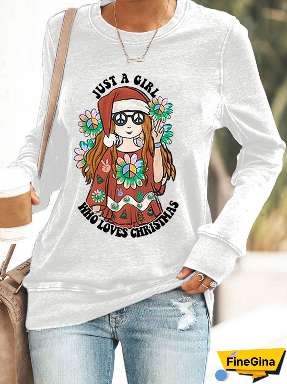 Women's Just A Girl Who Loves Christmas Casual Sweatshirt