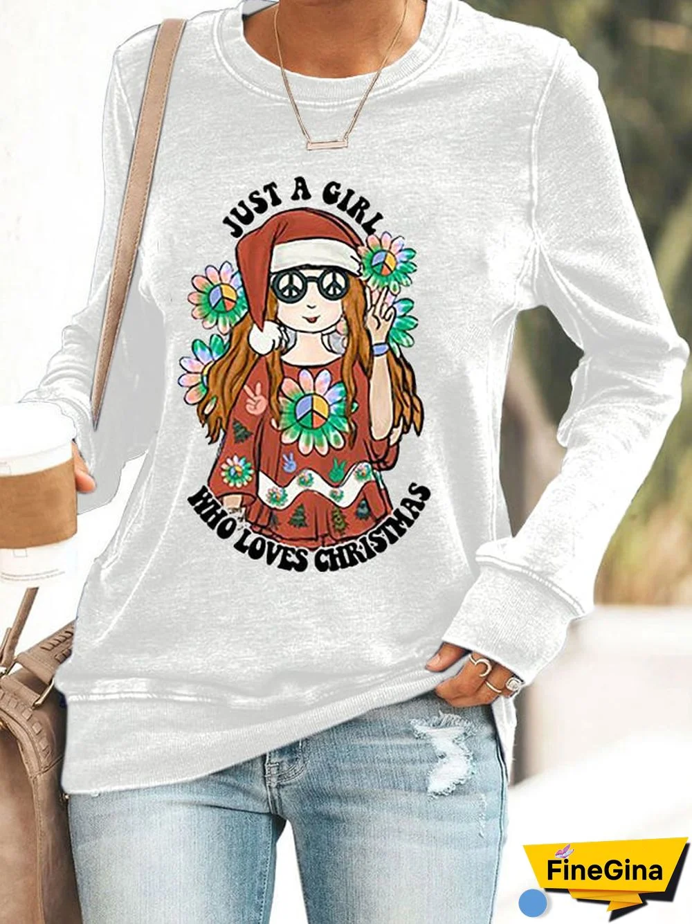Women's Just A Girl Who Loves Christmas Casual Sweatshirt