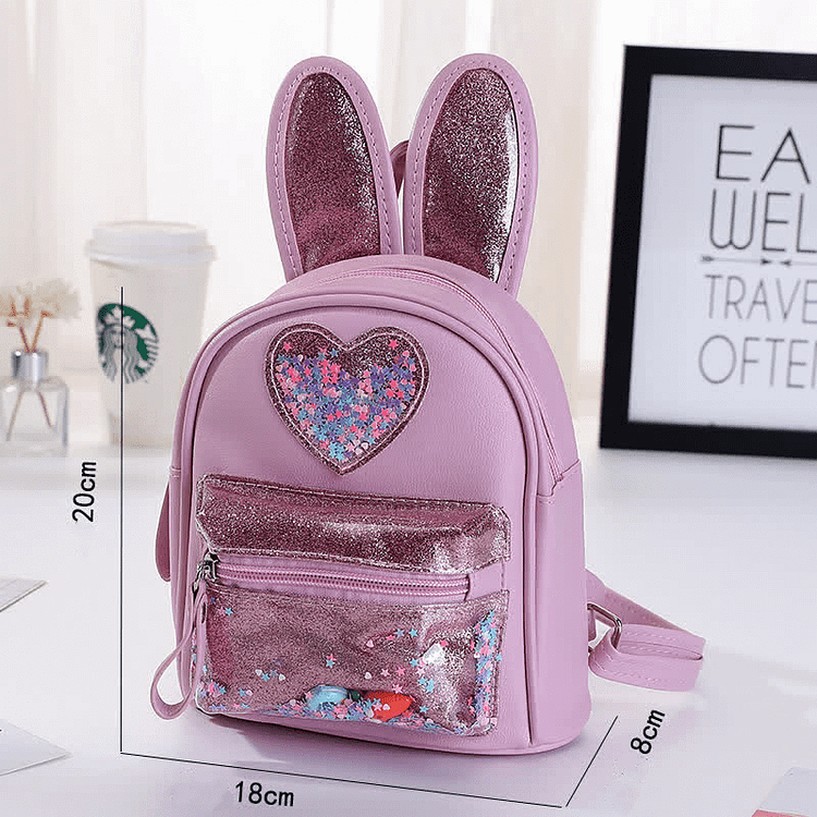 Sequin Bunny Heart Mini Backpack