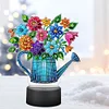(US Local)Acrylic Double Sided Butterfly Vase Diamond Painting LED Night Light for Desktop