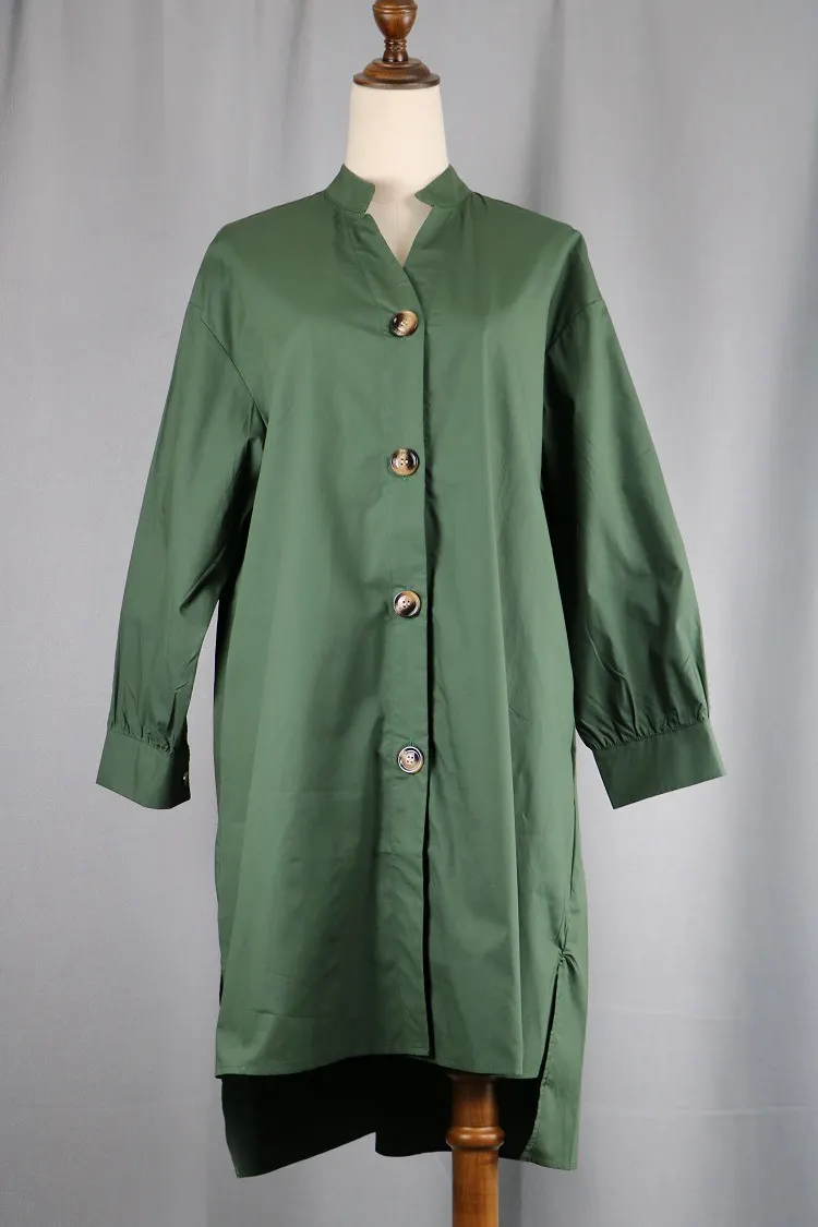 African Dress Button Long Sleeve Loose Fit Plus Size Casual Shirt Dress