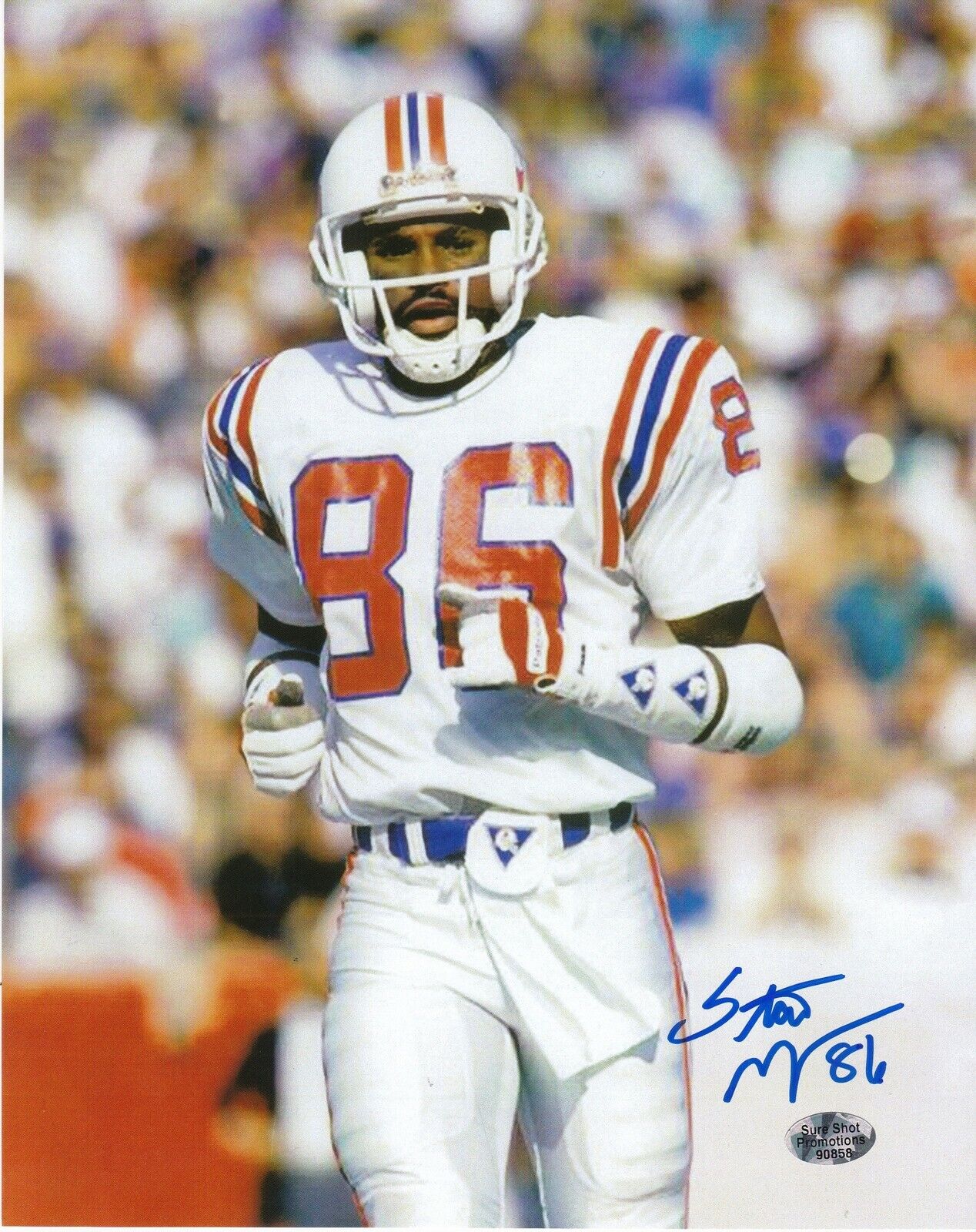 STANLEY MORGAN NEW ENGLAND PATRIOTS ACTION SIGNED 8x10