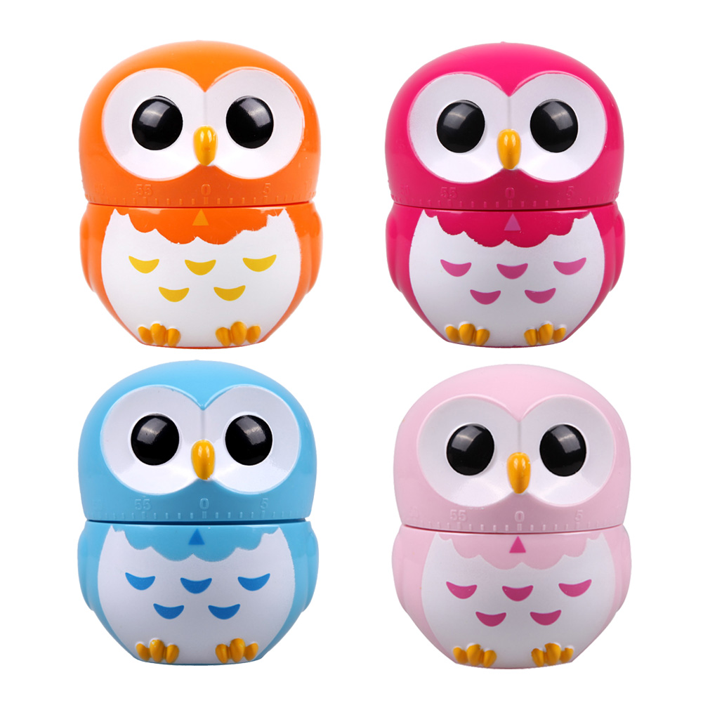 

Owl Cartoon Kitchen Timers 60 Minutes Cooking Mechanical Home Decor, Rose red, 501 Original