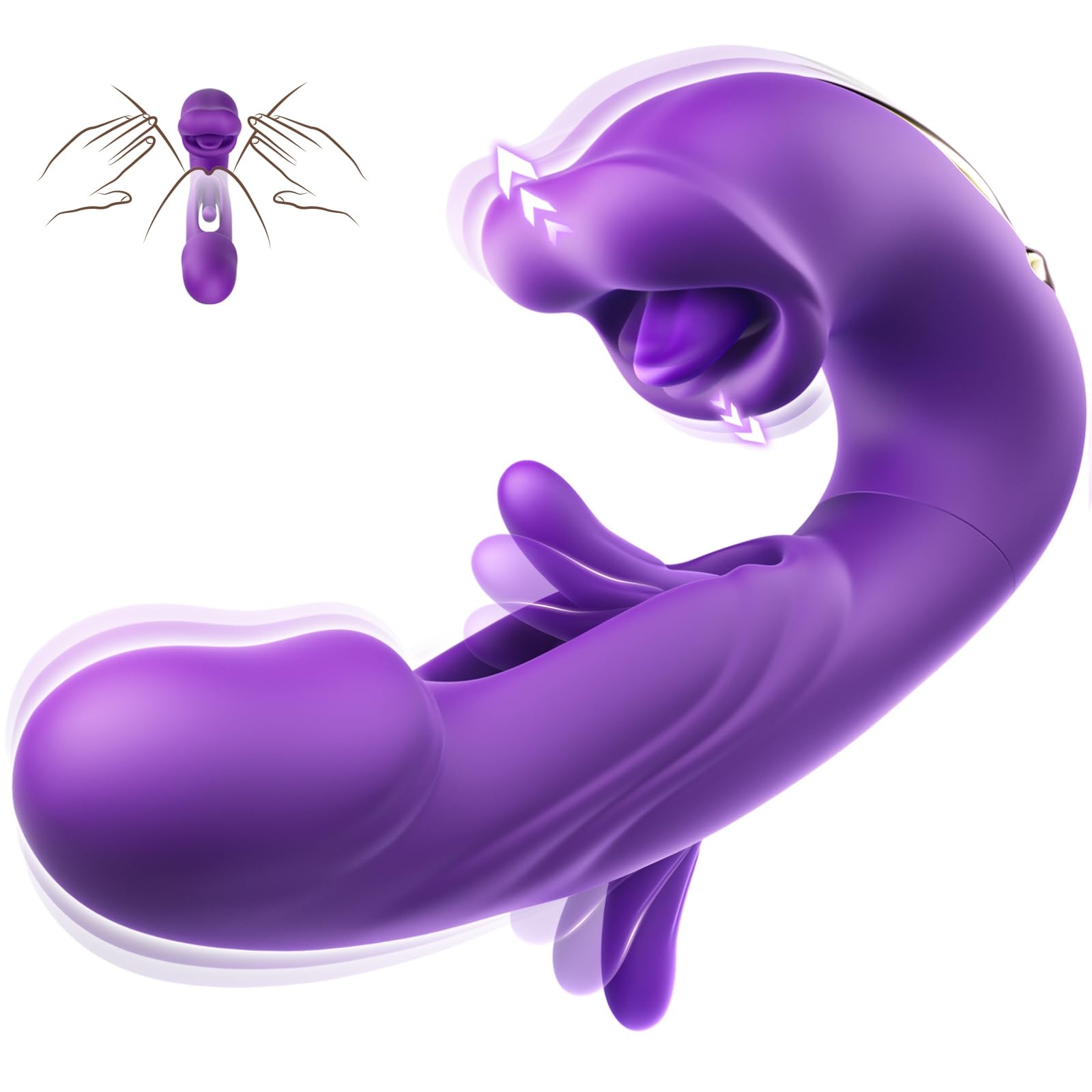 Tongue Licking Flapping Clit & G-spot Vibrator - Rose Toy