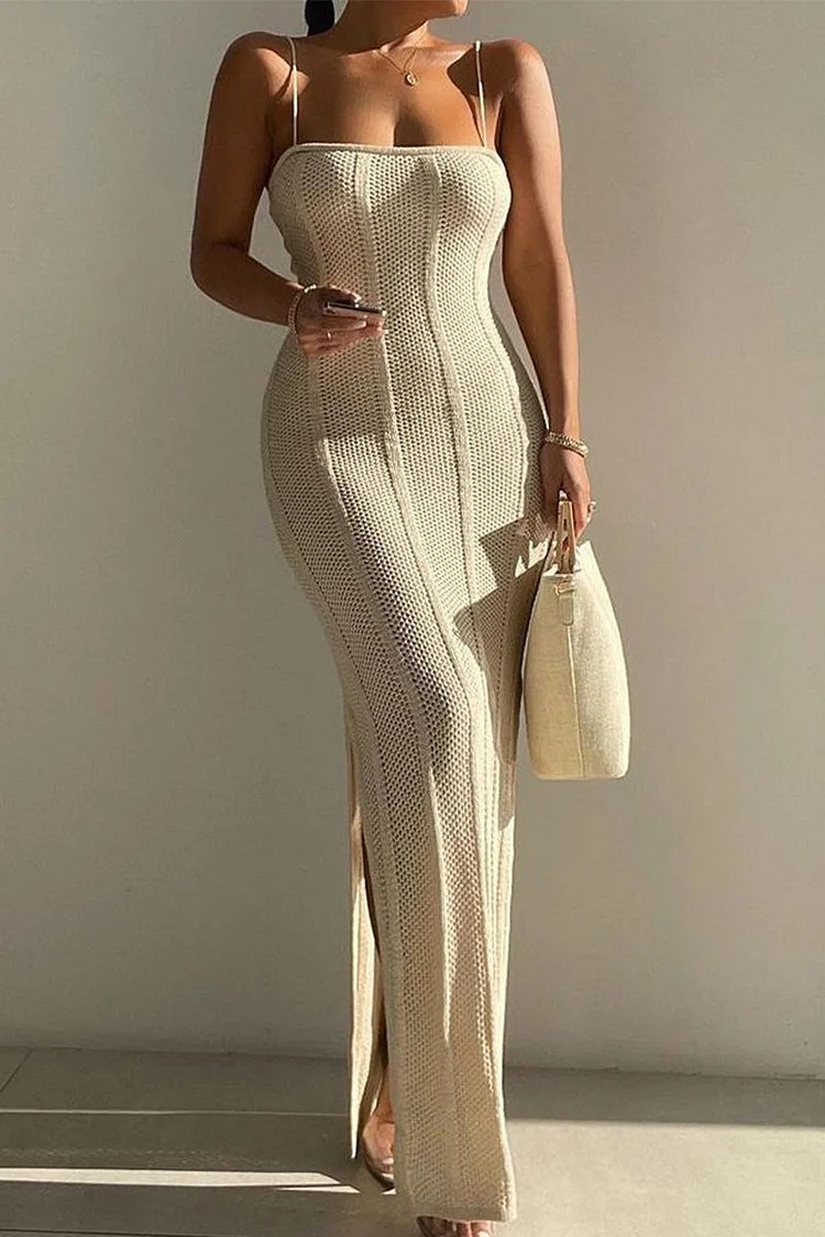 Sexy Solid Backless Strap Design Weave Strapless One Step  Dresses