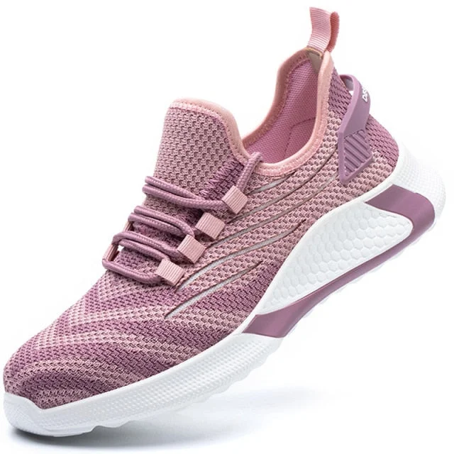 Chaussure / Basket de sécurité Femmes - Ultra-légère et confortable rose à coque