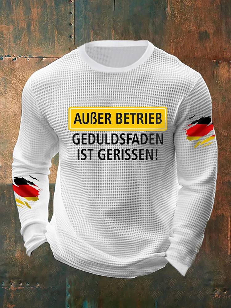Herren Au&szlig;er Betrieb bedrucktes Langarm-T-Shirt