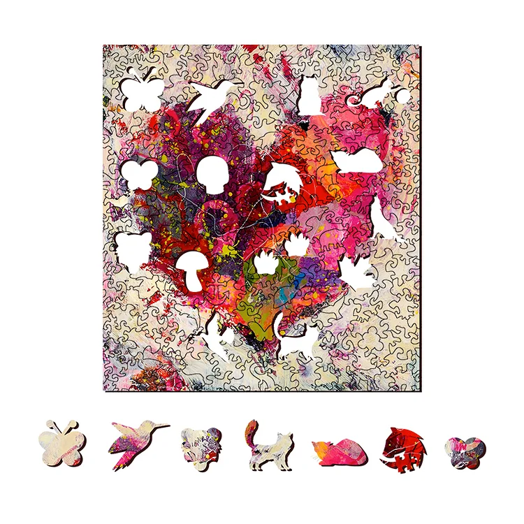 Ericpuzzle™ Ericpuzzle™Oil Painting Red Love Wooden Jigsaw Puzzle