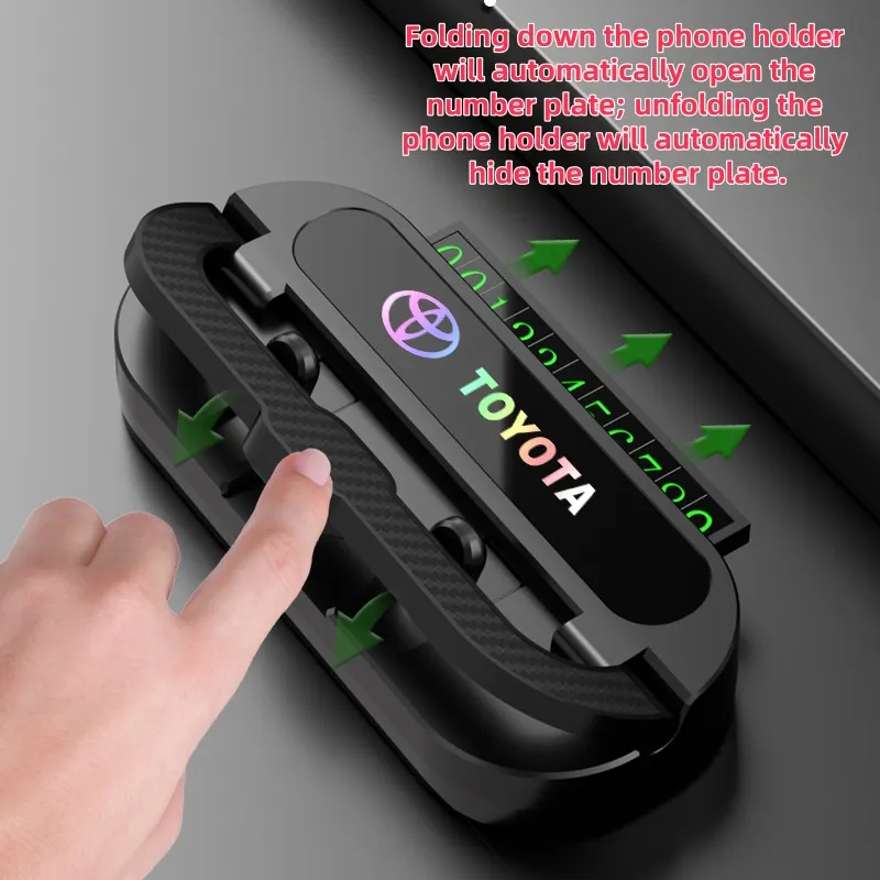 Car phone holder and parking number plate combo, creative multi-functional parking sign
