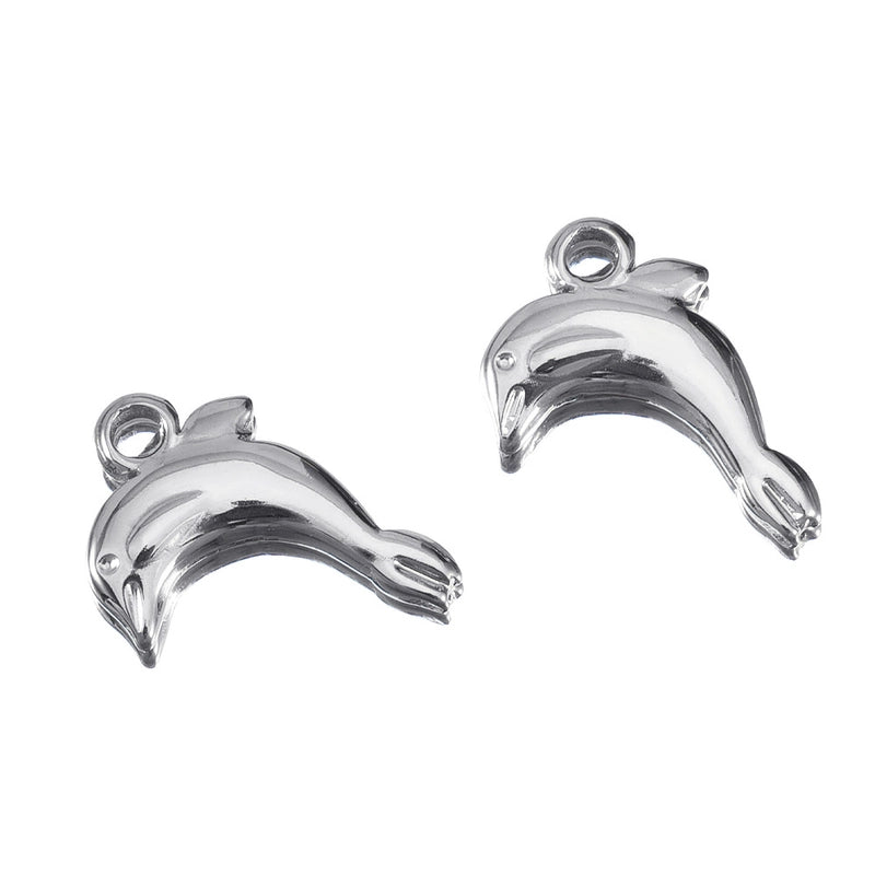 10 PCS/Package 14 * 12mm 304 Stainless Steel Tortoise Dolphin Shell Pendant Jewelry Accessories