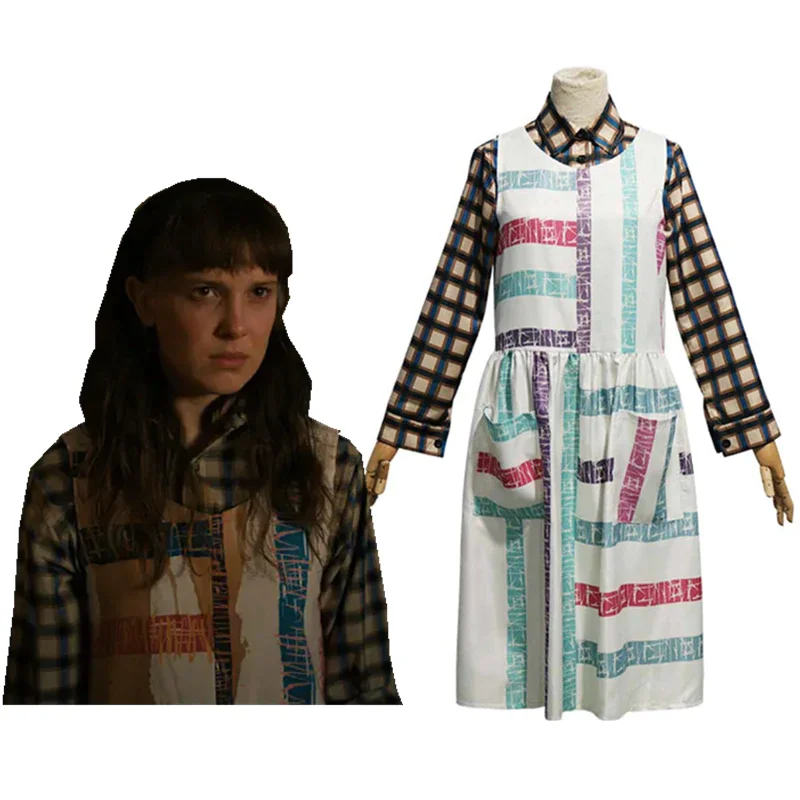 Stranger Things Eleven Cosplay Costume Outfits Halloween Carnival Suit