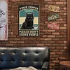 Black Cat Drinking Coffee - Metal Tin Signs(12*16Inch) - Animal