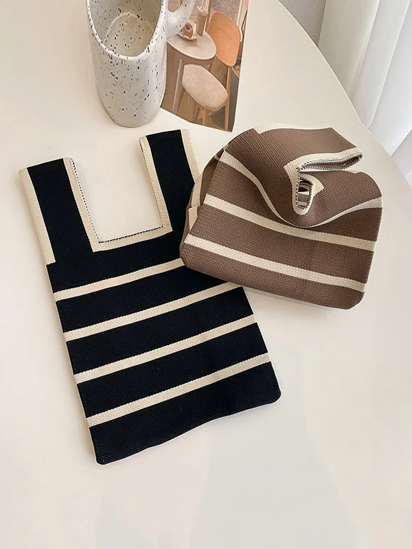 Stylish Urban Contrast Color Striped Handbags & Accessories