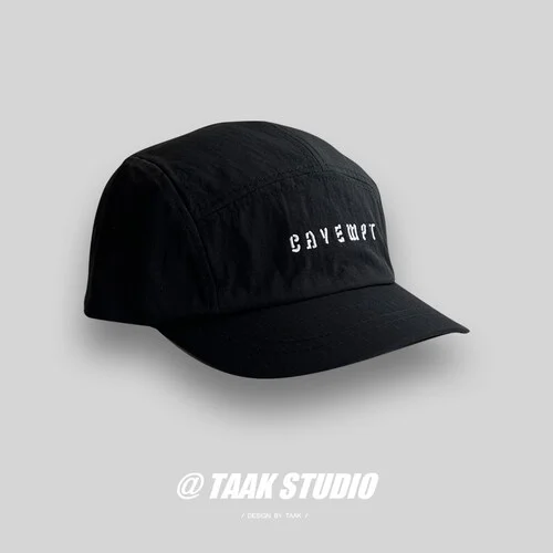 Short Brim Letter Baseball Cap Female Summer Retro Easy Matching Workwear Short Brim Peaked Cap Trendy Men