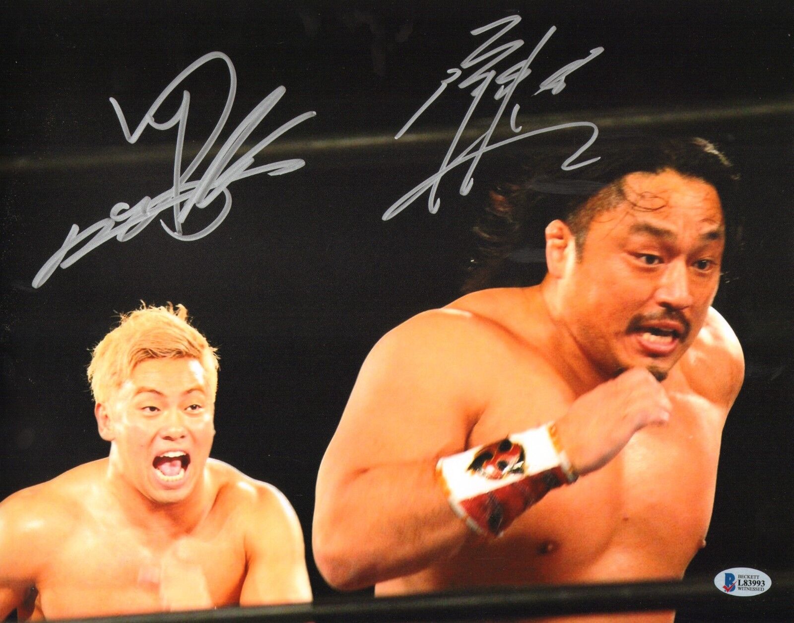 Kazuchika Okada Hirooki Goto Signed 11x14 Photo Poster painting BAS COA New Japan Pro Wrestling