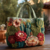 Floral And Cactus Quited Tote Bag by Inlyline
