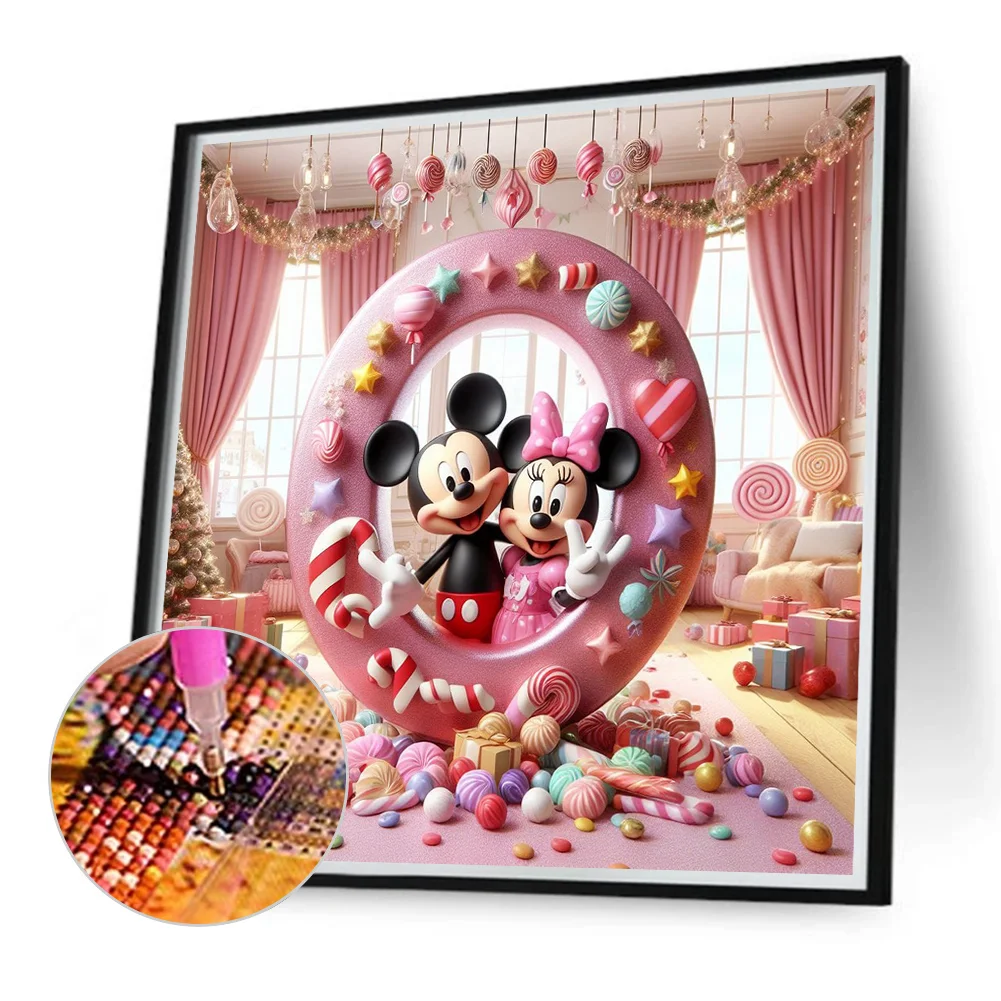 Full Round Diamond Painting 40*40cm - Mickey Minnie Alphabet