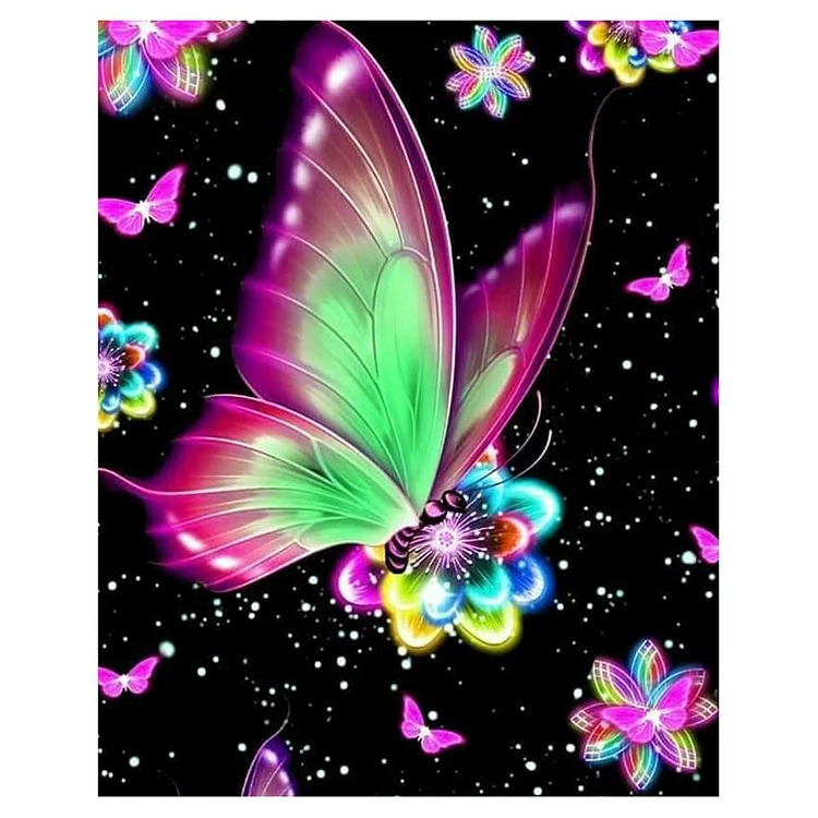 Butterfly - 11CT 3 Strands Threads Printed Cross Stitch Kit - 40x50cm(Canvas)