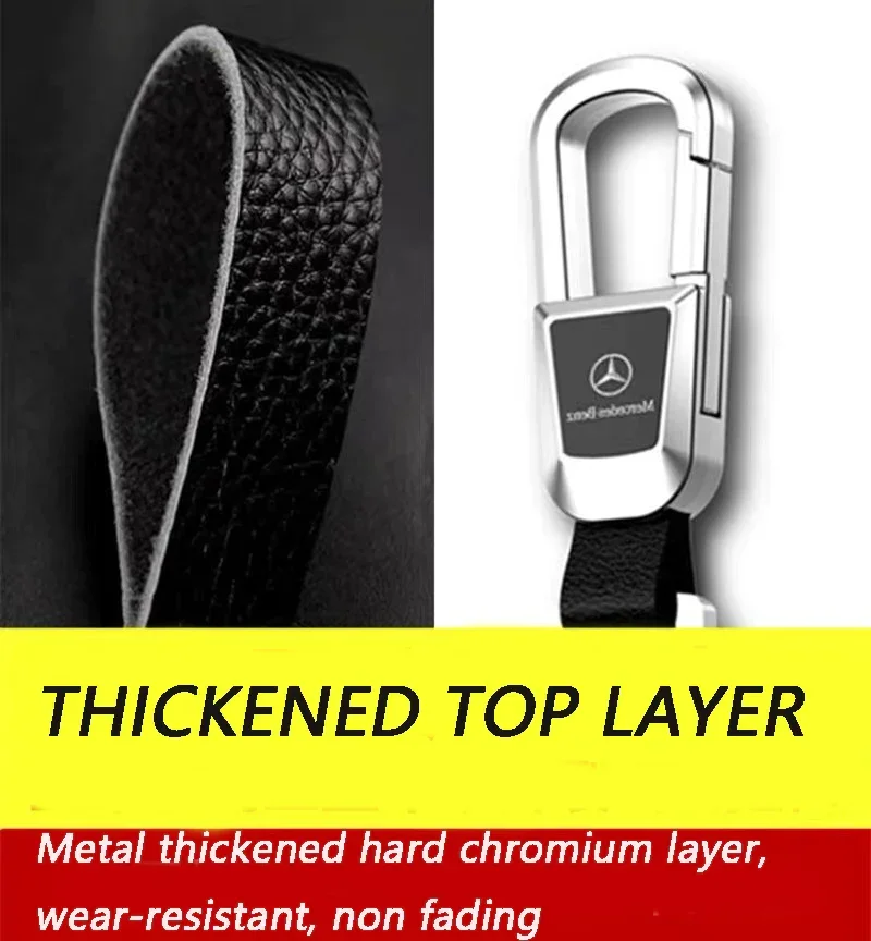 🔥Hot Sale🔥Exclusive Logo🔥Car Anti-lost Genuine Leather Keychain