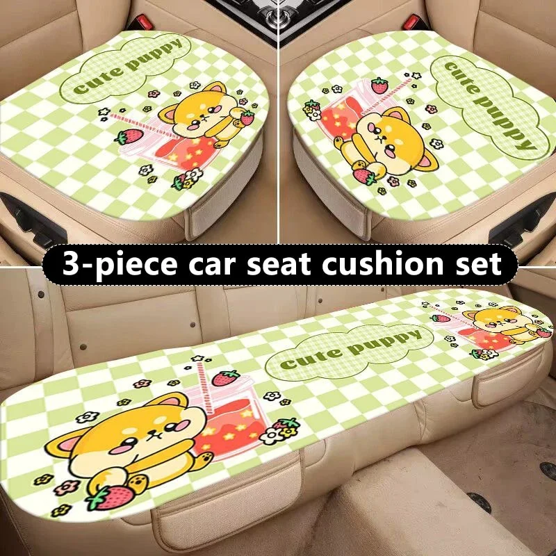 3pcs car cartoon Cute little dog cushions all season General Motors seat covers anti slip wear-resistant Car decoration