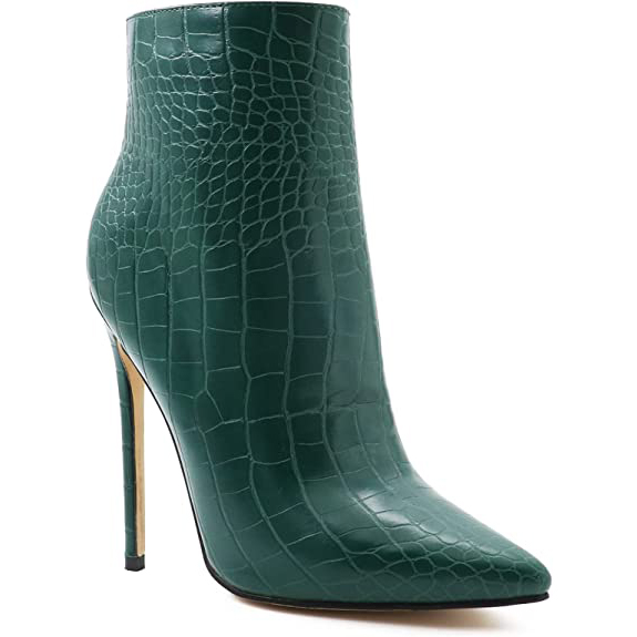 120mm Women's Ankle Boots Closed Pointed Toe Stilettos Autumn Dress Booties-MERUMOTE