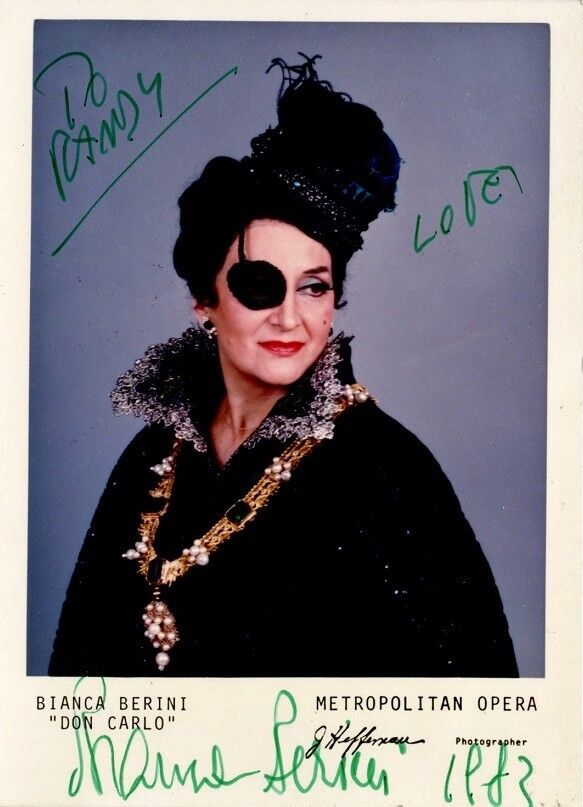 Opera Star BIANCA BERINI Signed Photo Poster painting