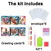 (US Only)6PCS DIY Heart Flower Diamond Art Greeting Cards Congratulations Cards & Gifts