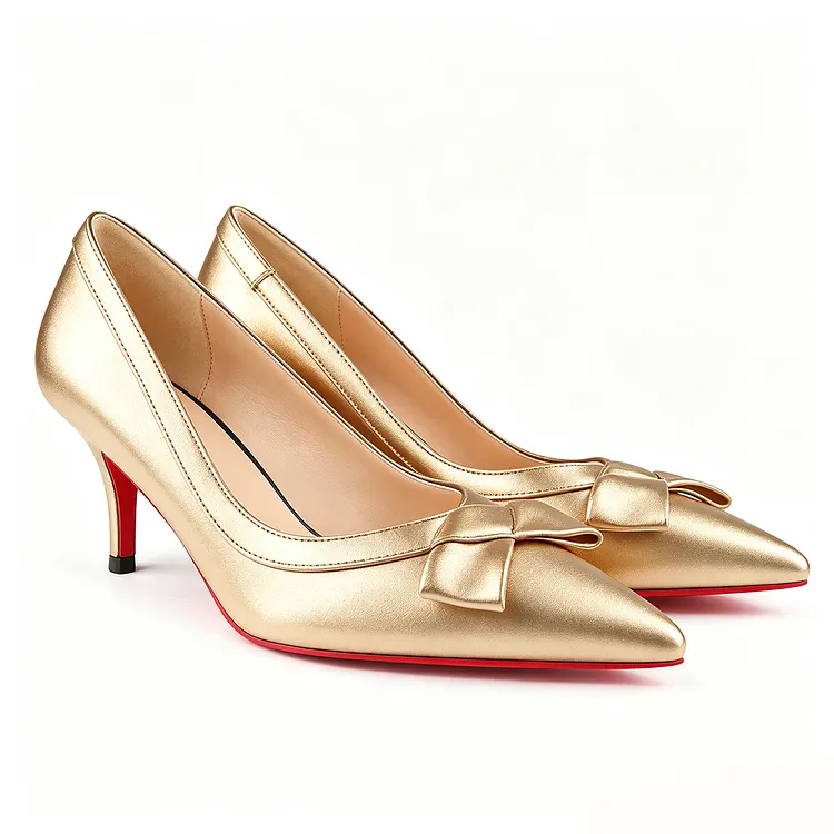 60mm Kitten Heels Red Bottom Butterfly Pumps Summer Daily Matte VOCOSI VOCOSI