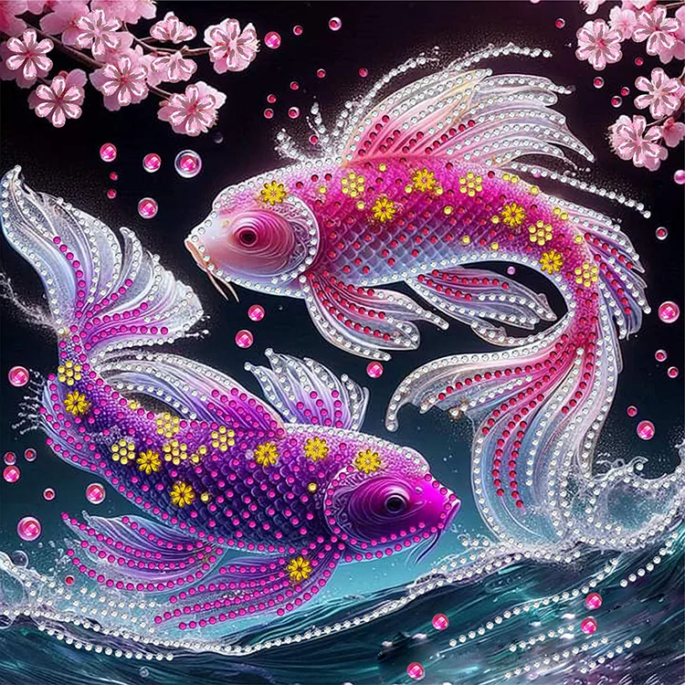Colorful Fantasy Fish 30*30cm (Canvas) Special Shaped Drill Diamond Painting gbfke