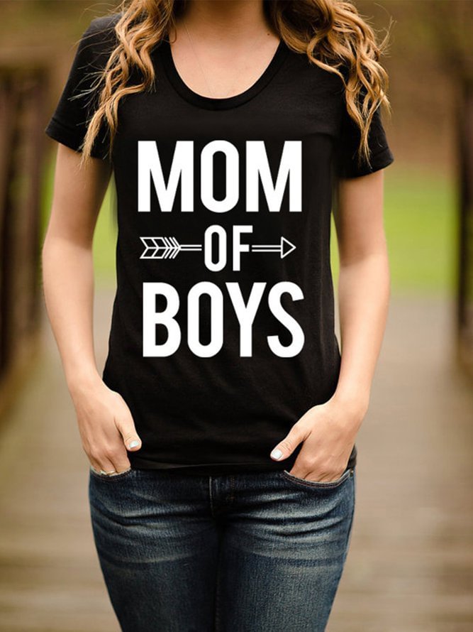 Casual Short Sleeve Letter Printed T-Shirts