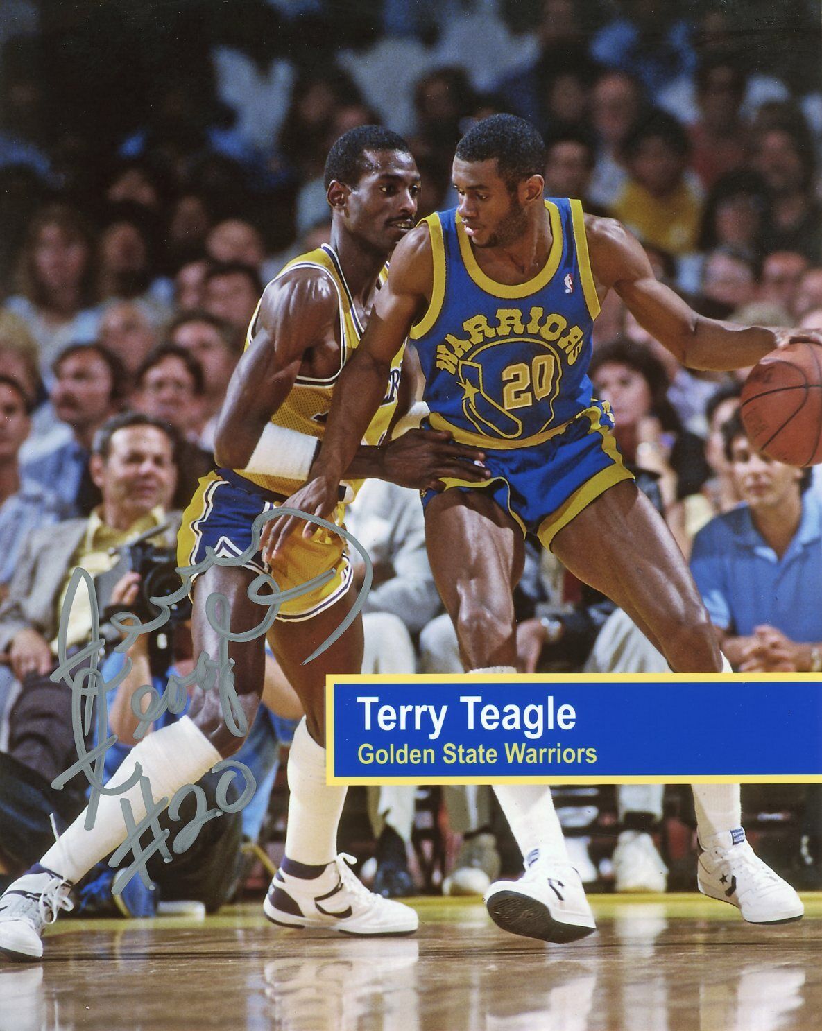 Terry Teagle autographed 8x10 Lakers Warriors Baylor#10