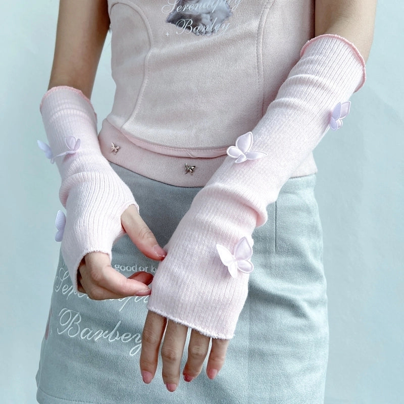Women's Elegant Cute Lolita Solid Color Butterfly Arm Sleeves