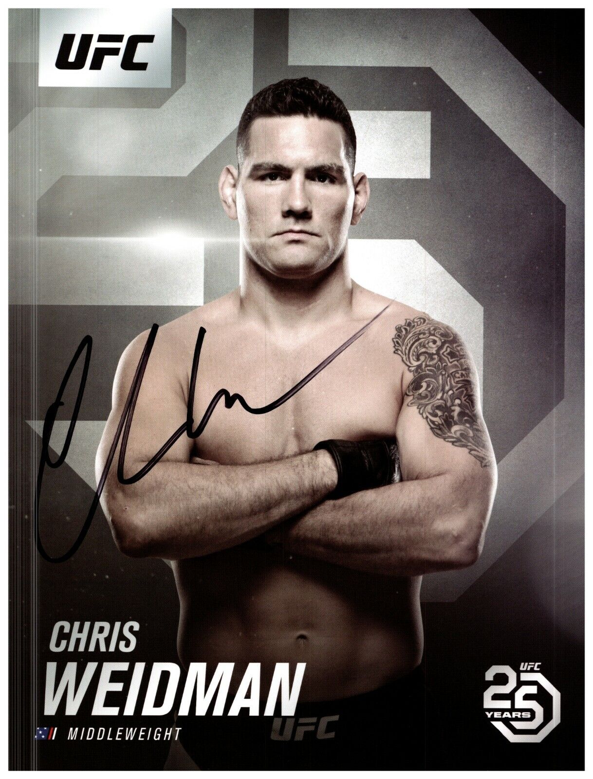 ~~ CHRIS WEIDMAN Authentic Hand-Signed UFC FIGHTER