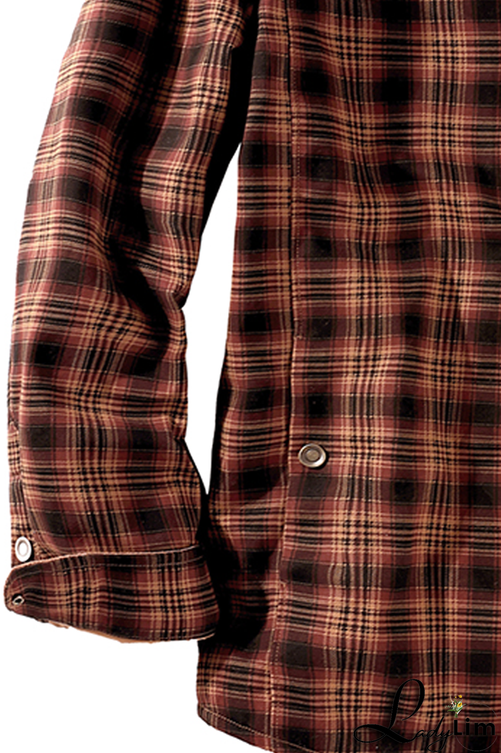 Dark Green Casual Plaid Split Joint Buckle Turndown Collar Outerwear