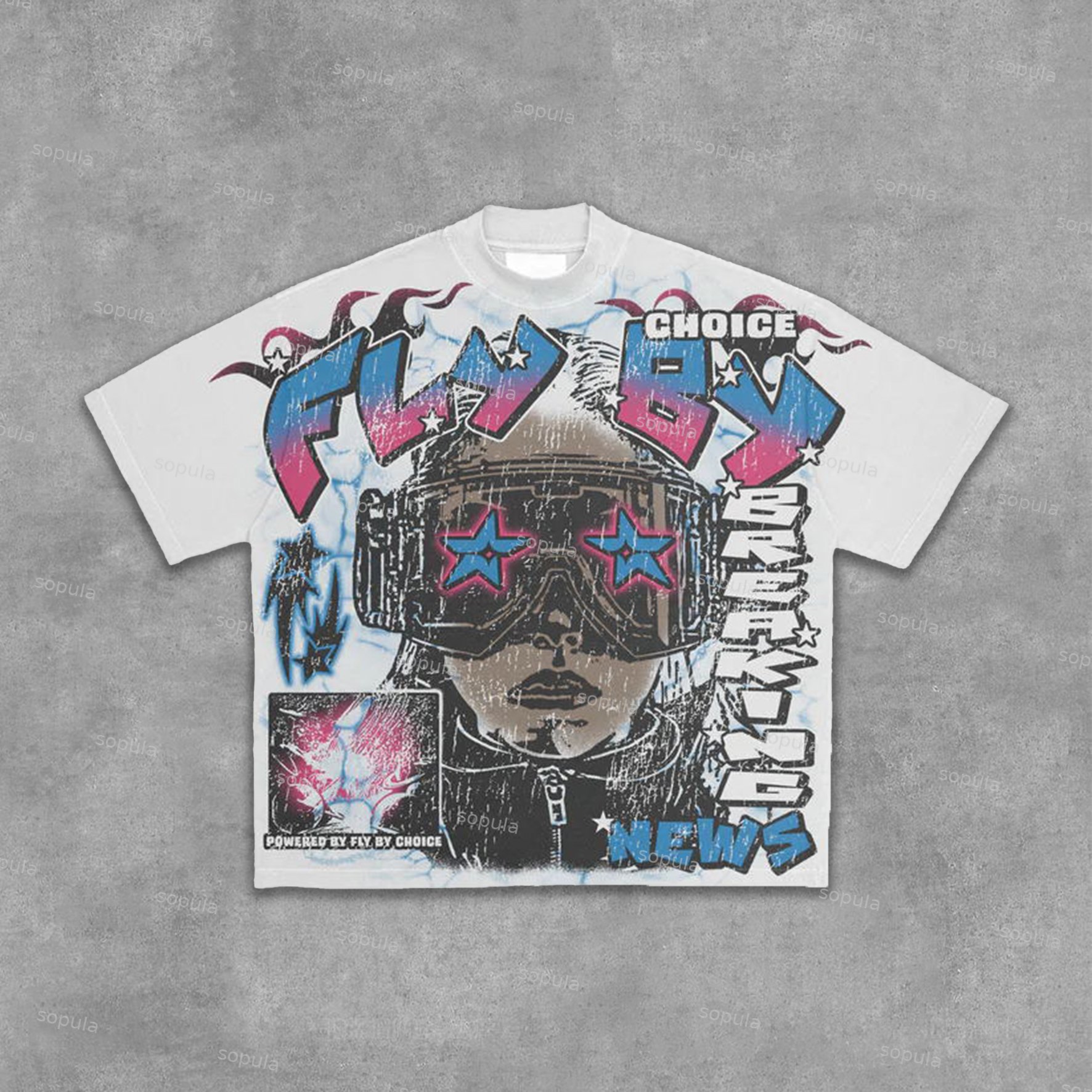 Fly By Choice Breaking News Graphics Print Cotton Casual T-Shirt - SOPULA