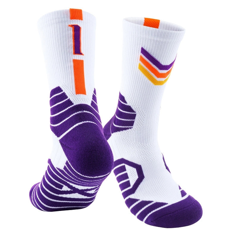 Curry Professional Basketball Socks Men’s High-top Breathable Combat Socks Training Mid-calf Socks Non-slip Sports Socks Men’s