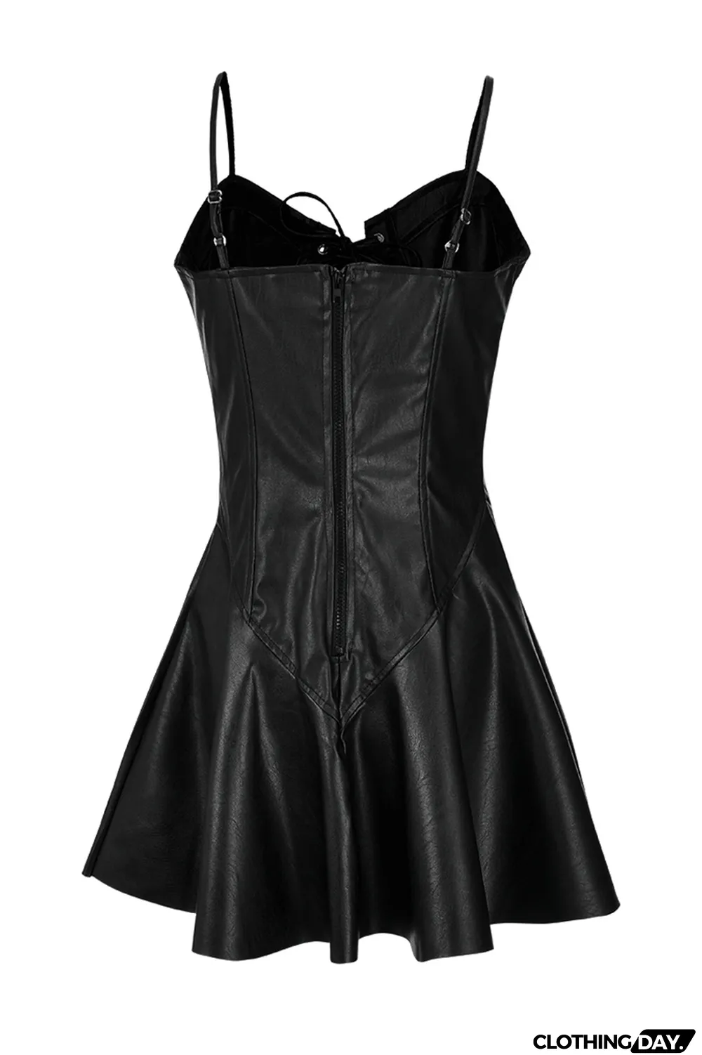 Black Fashion Sexy Solid Strap Design Square Collar Sling Dress
