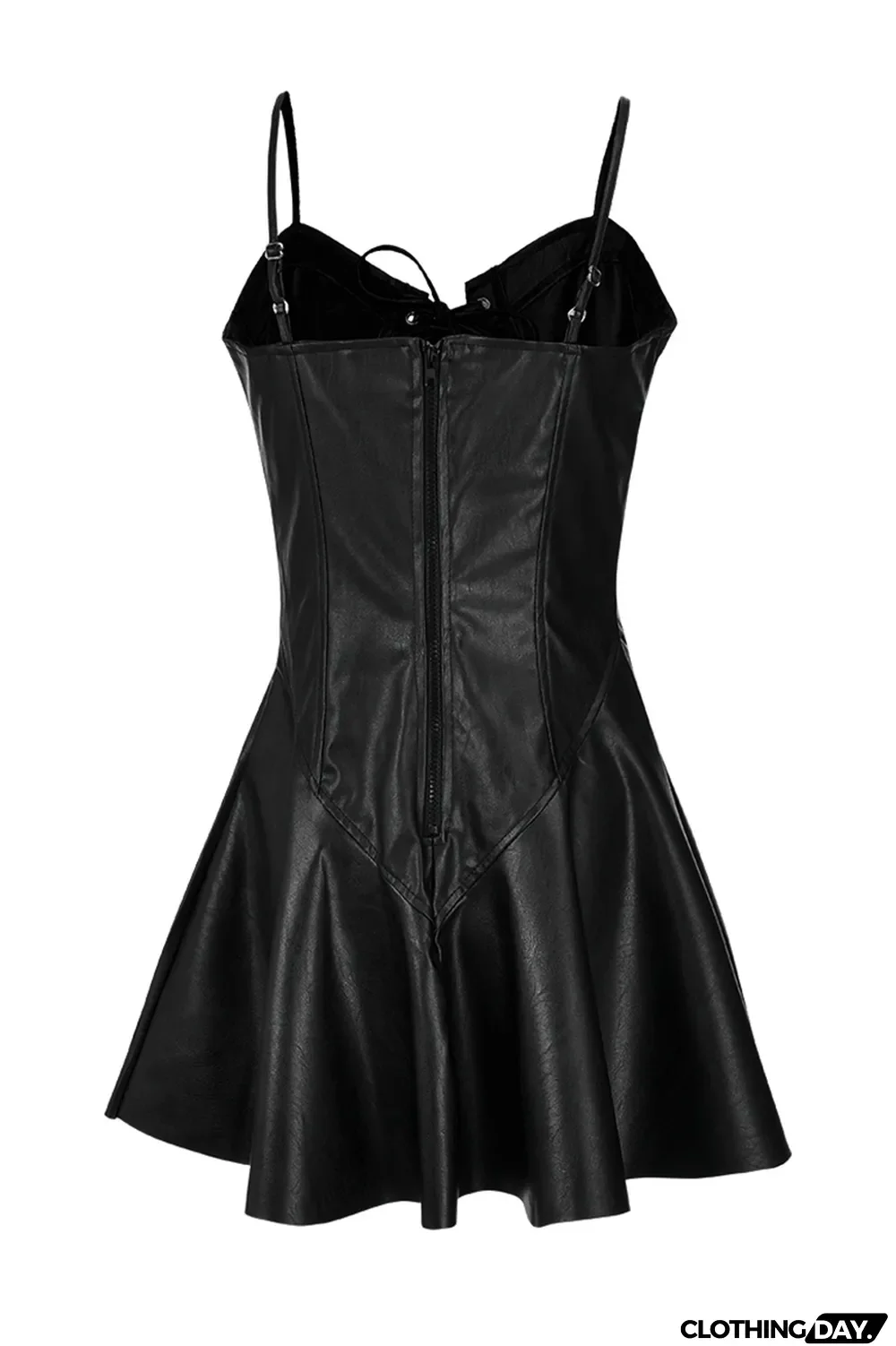 Black Fashion Sexy Solid Strap Design Square Collar Sling Dress