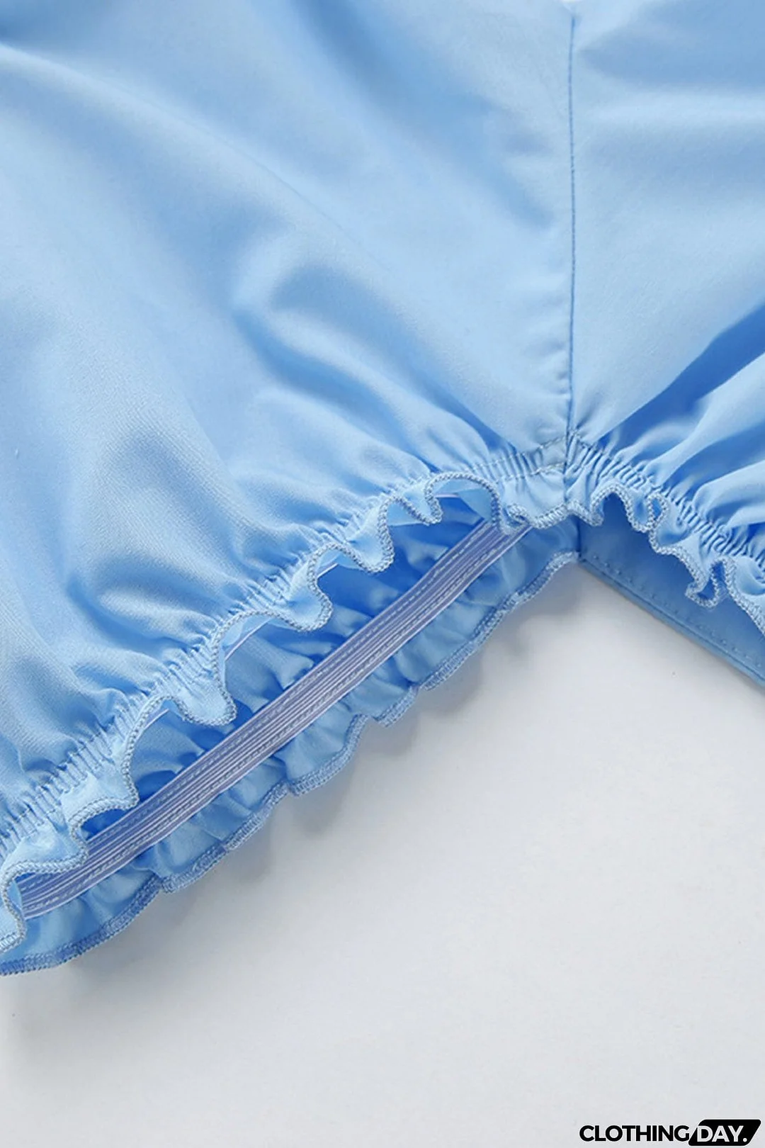 Puff Sleeve Single-breasted Ruffle Dress