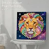 DIY Pearl Painting Lion for Home Decor with Frame(25x25cm)