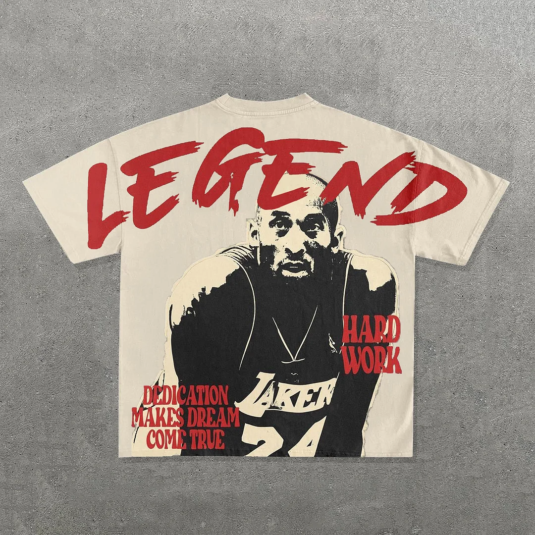 Legend Basketball Player Print Short Sleeve T-Shirt