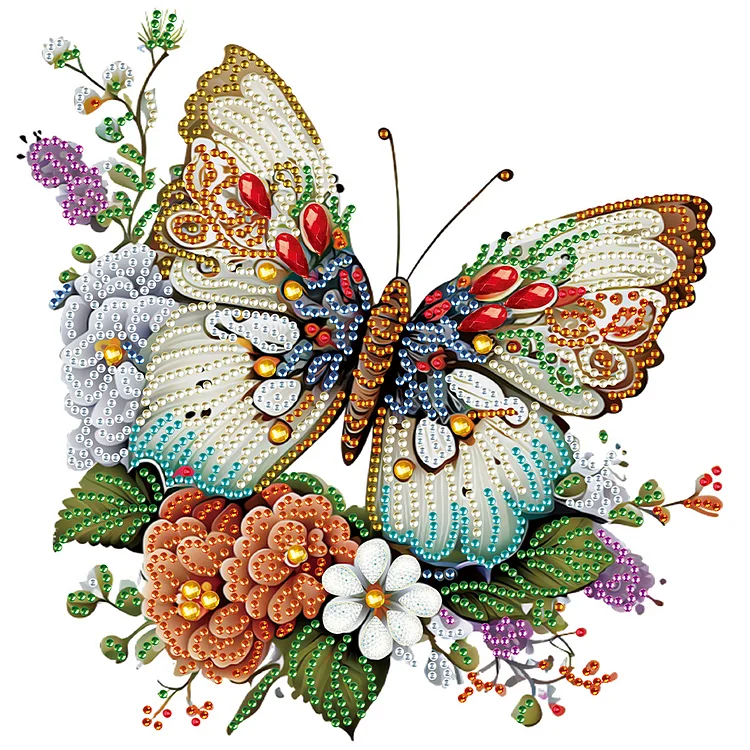 Butterfly 30*30CM(Canvas) Special Shaped Drill Diamond Painting gbfke