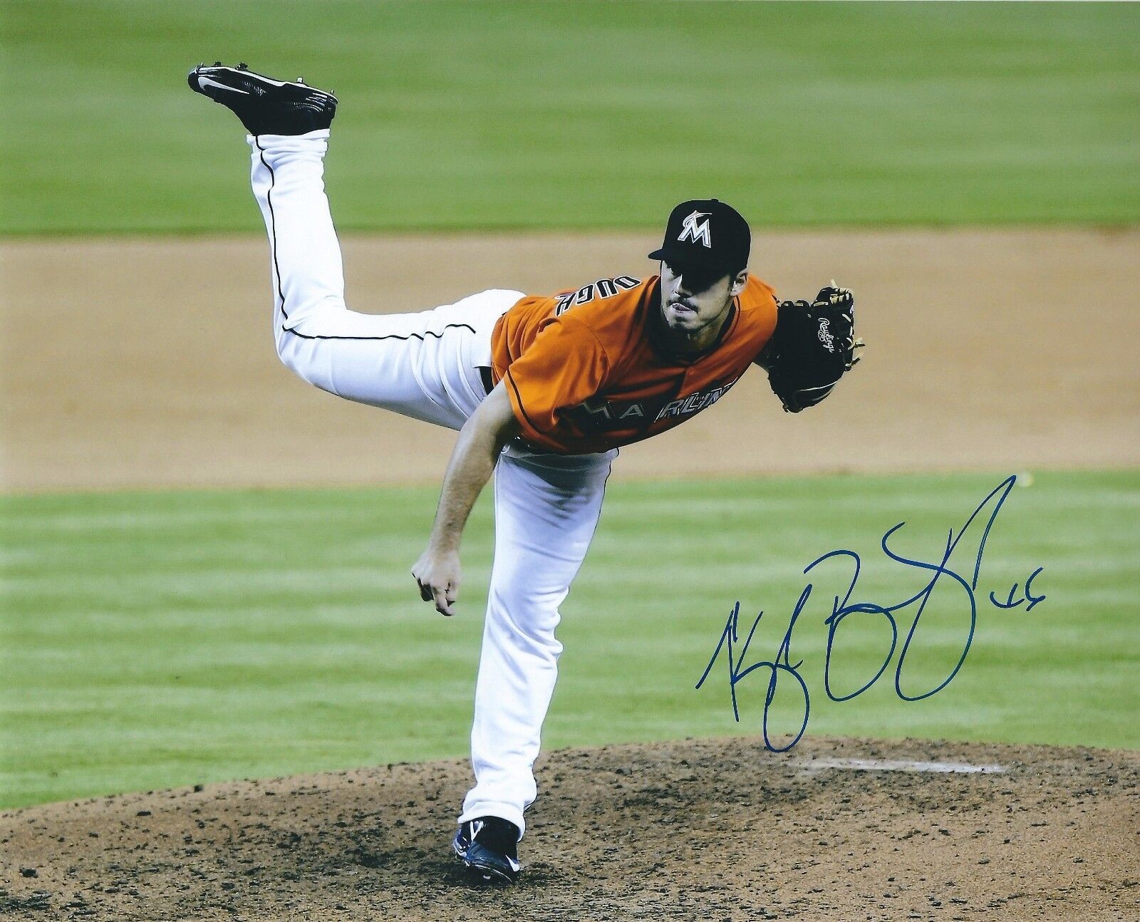 AUTOGRAPHED KYLE BARRACLOUGH Miami Marlins 8X10 Photo Poster painting - COA